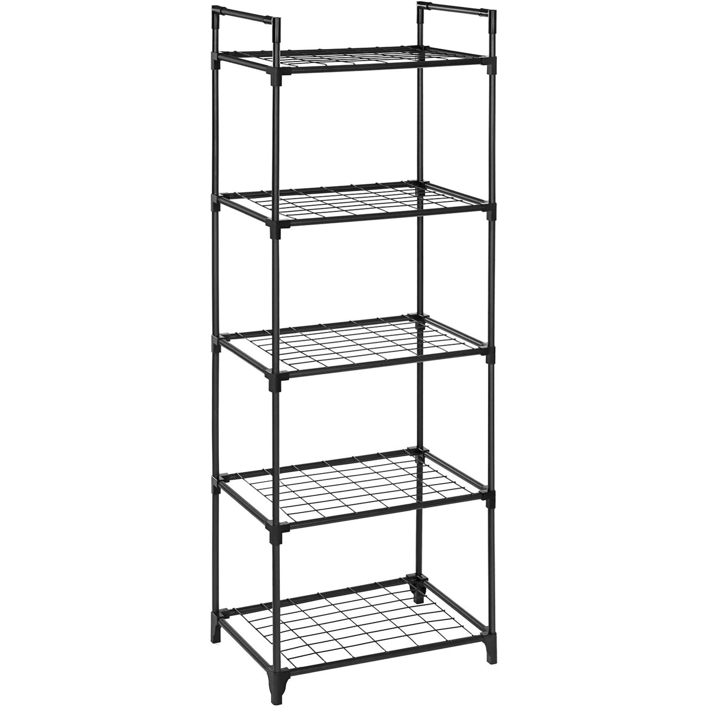 Nancy's Havilland Opbergrek - Stellingrek - Rekkensysteem - 5 Niveaus - Zwart - Ijzer - Kunststof - 55 x 35 x 158
