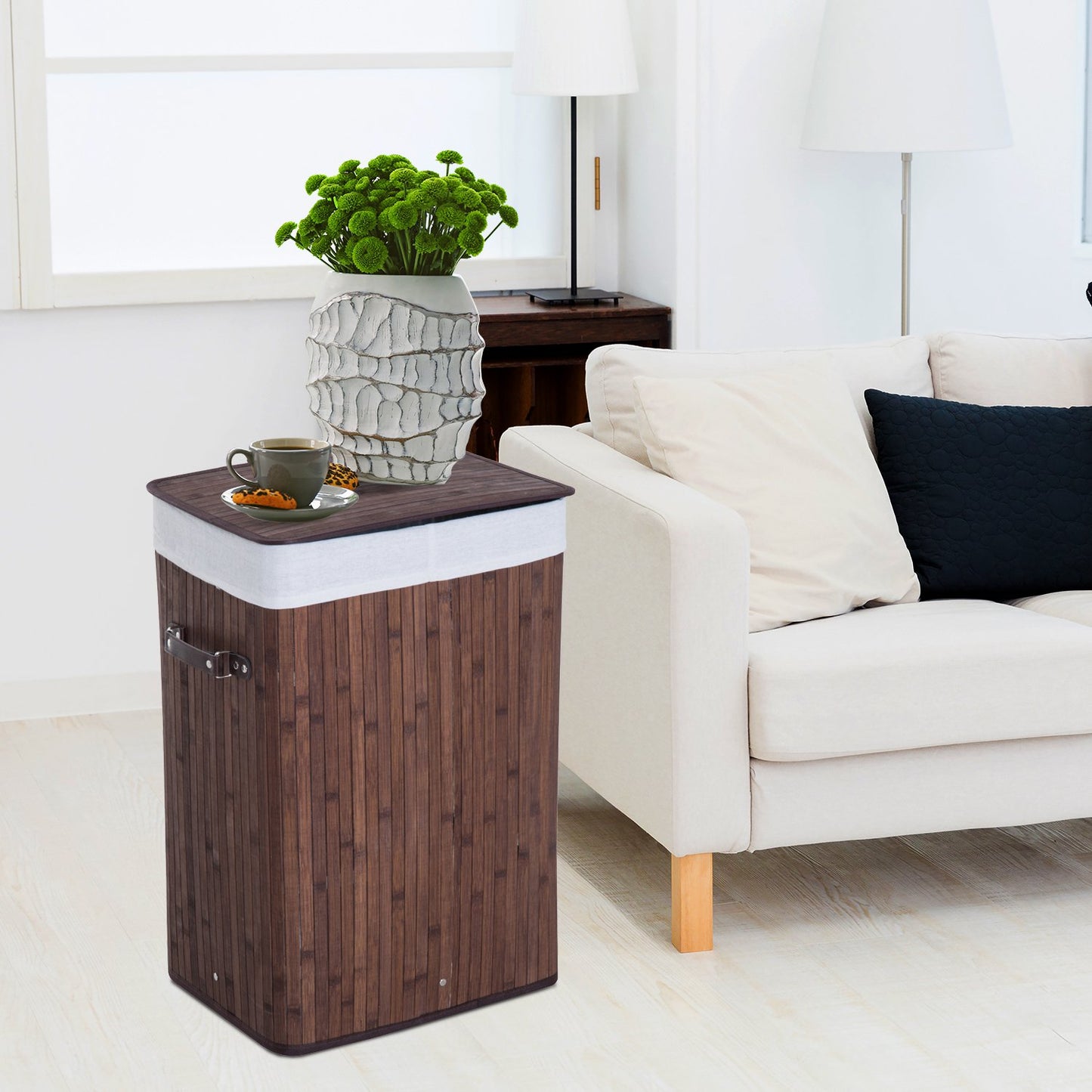 Nancy's Metairie Wasmand - Wasbox - Uitneembare Wazak - Bamboe - 72 Liter