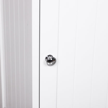 Nancy's Portsmouth Badkamerkast - Dressoir - Badkamermeubel - Staande Kast - Hoge Kast - 3 Planken - 1 Deur - 40 x 38 x 160 cm - Hout - Wit
