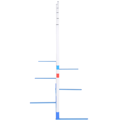 Bâtons de slalom Nancy's Cape Coral - Bâtons - Entraînement d'agilité - Sac inclus - Blanc/Bleu - 305 x 60 x 94 cm