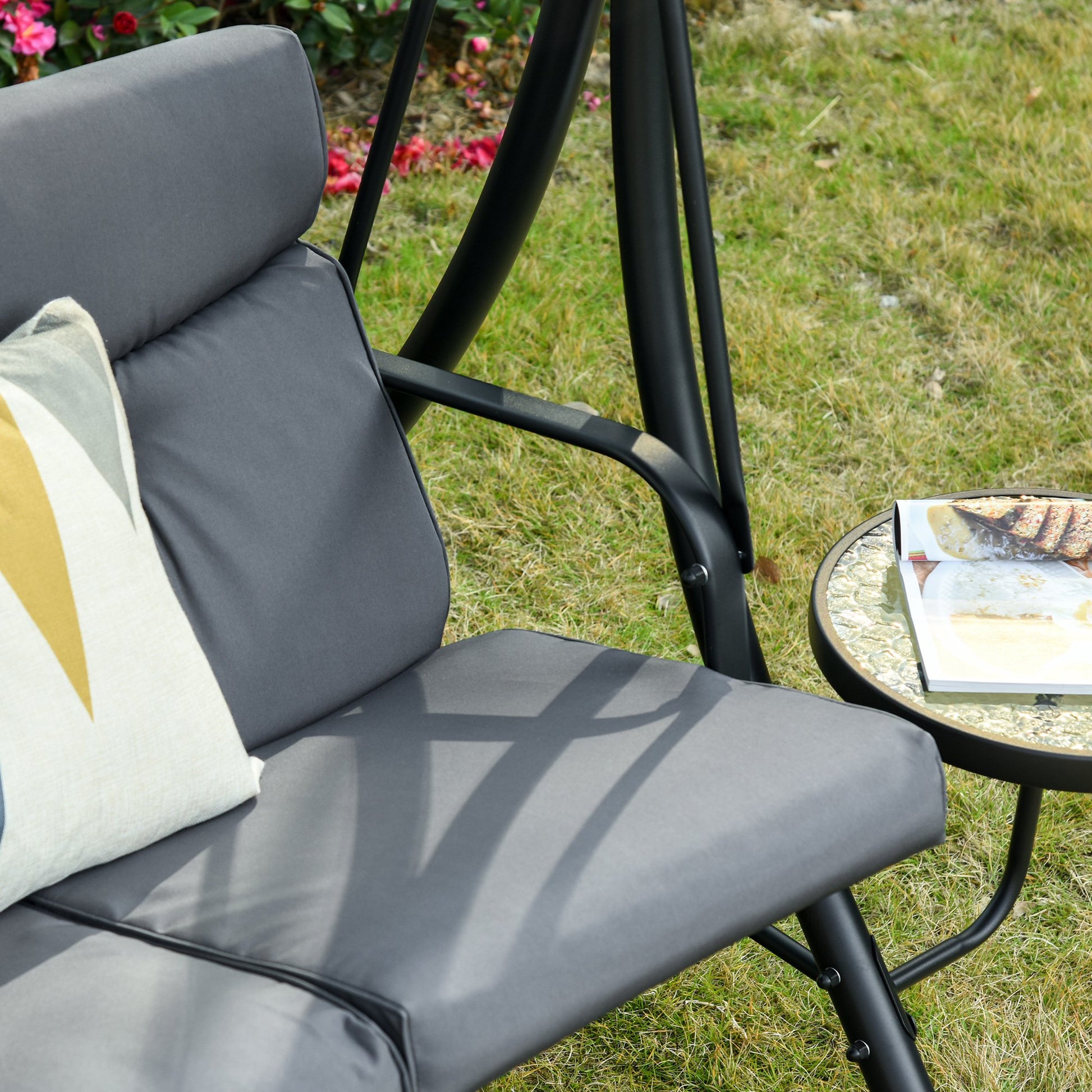 Nancy's Price Tuinschommel - Staal/Polyester - 3-zits Schommelbank - ± 270 x 125 x 80 cm