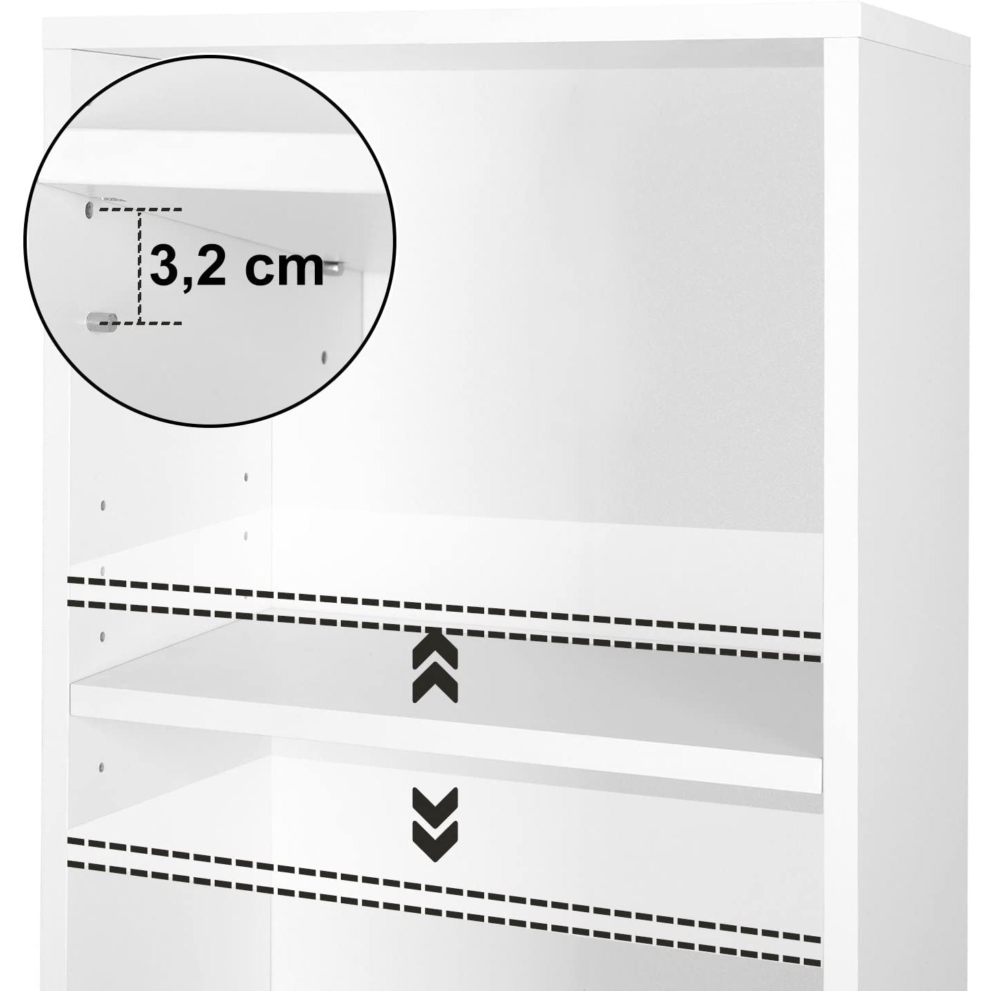 Nancy's Boekenkast Met 4 Vakken - 121,5CM Archiefkast - Kast