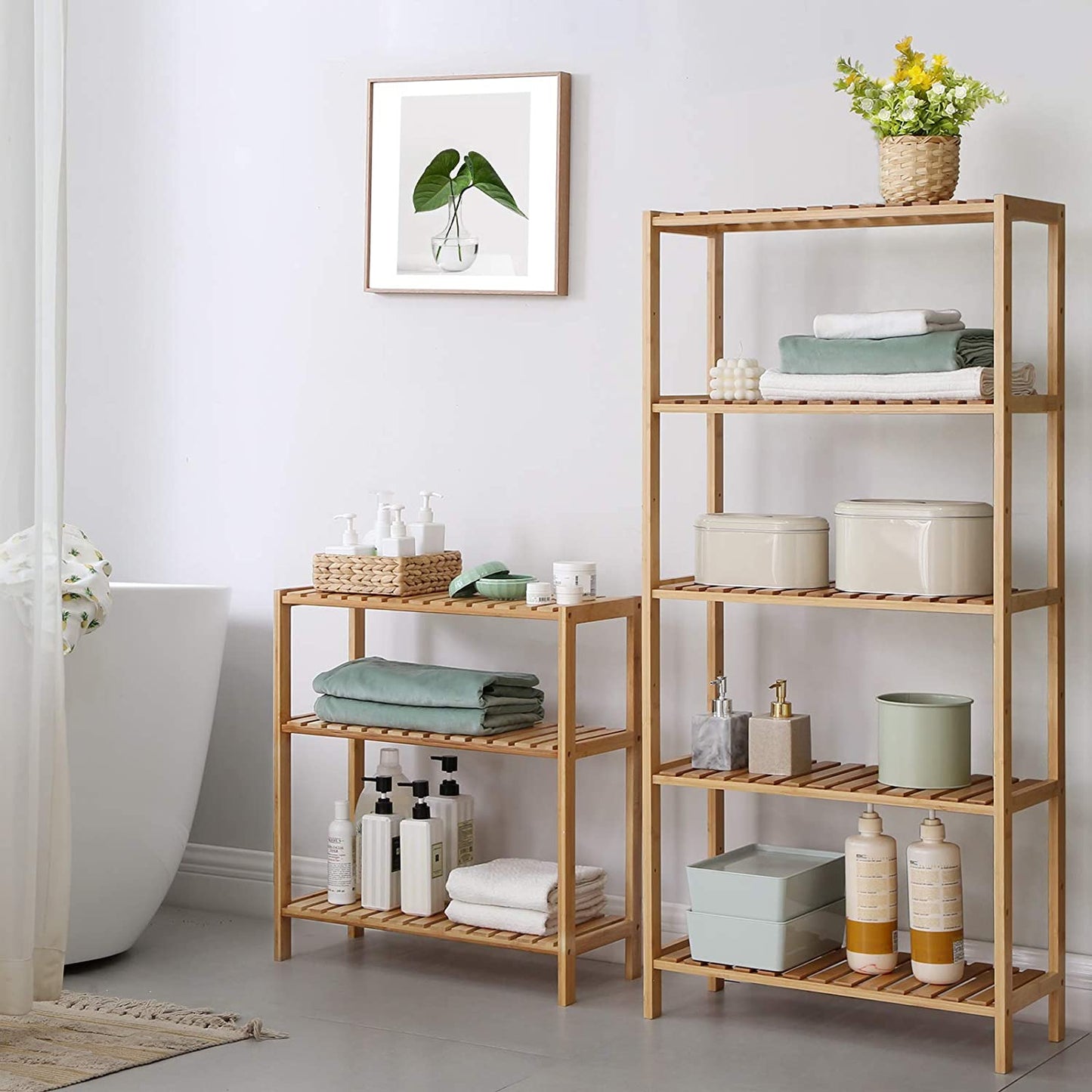 Nancy's Bathroom Rack Bamboo - Storage Rack With 3 Layers