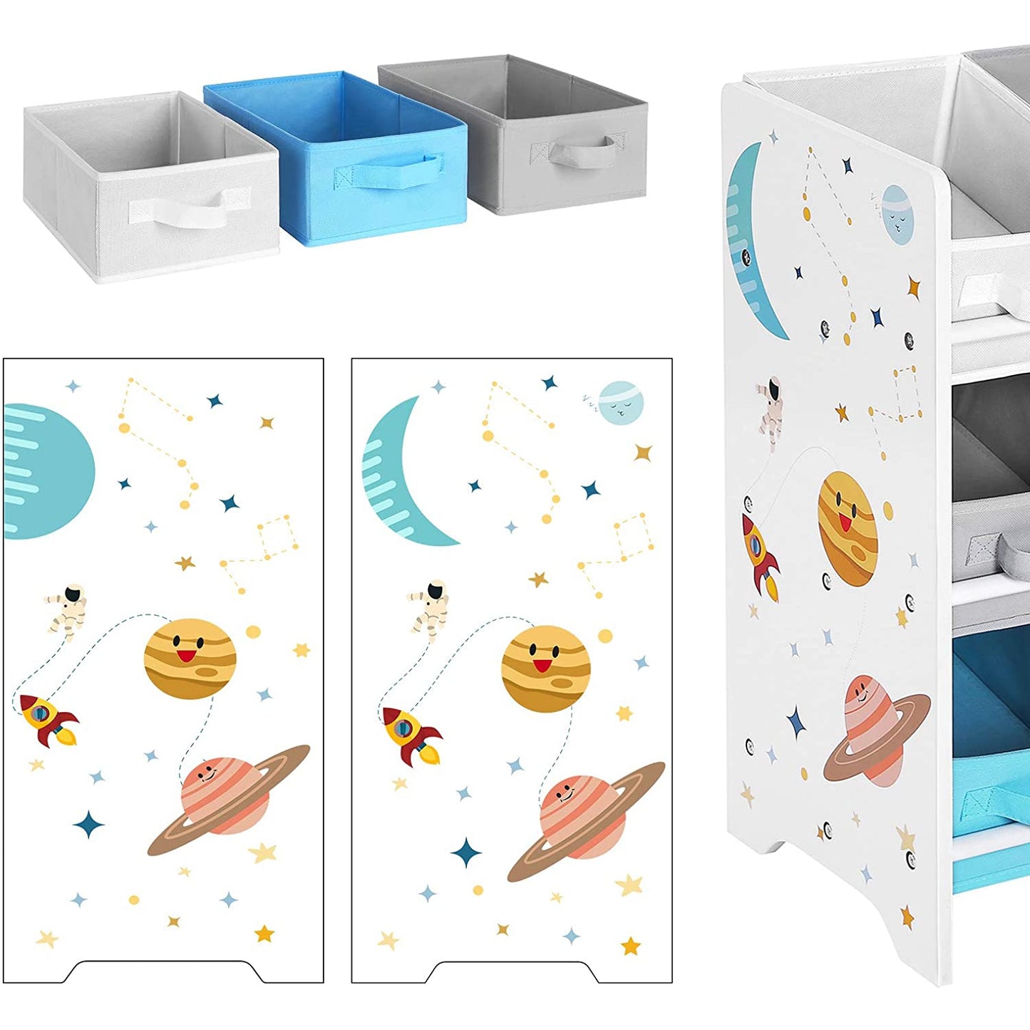 Organisateur de jouets Nancy - Armoire à jouets - Armoire de rangement chambre d'enfant - Blanc - 62,5 x 29,5 x 60 cm