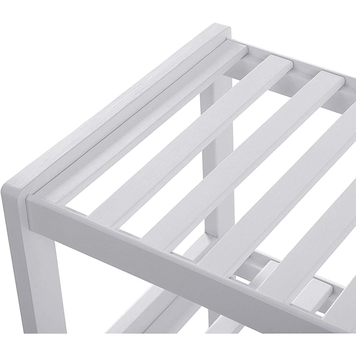 Nancy's Boliqueime Schoenenrek - Schoenenbank - Opbergrek - Voor 12 Paar Schoenen - Wit - Bamboe - ± 70 x 30 x 10 cm