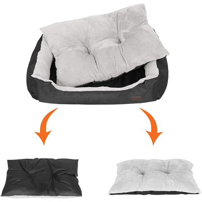 Lit pour chien de luxe de Nancy - Canapé pour chien lavable - Lit pour animaux de compagnie - Lits pour chiens - 70 x 55 x 21 cm