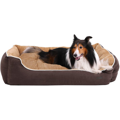 Lit pour chien Nancy's S/L/XXL - Coussin amovible - Panier pour chien - Marron/Beige - 27 x 75 x 110 cm