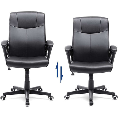 Nancy's Hamilton Heights Luxe Zwarte Bureaustoel - Ergonomische Bureaustoelen - Bureaustoelen Voor Volwassenen