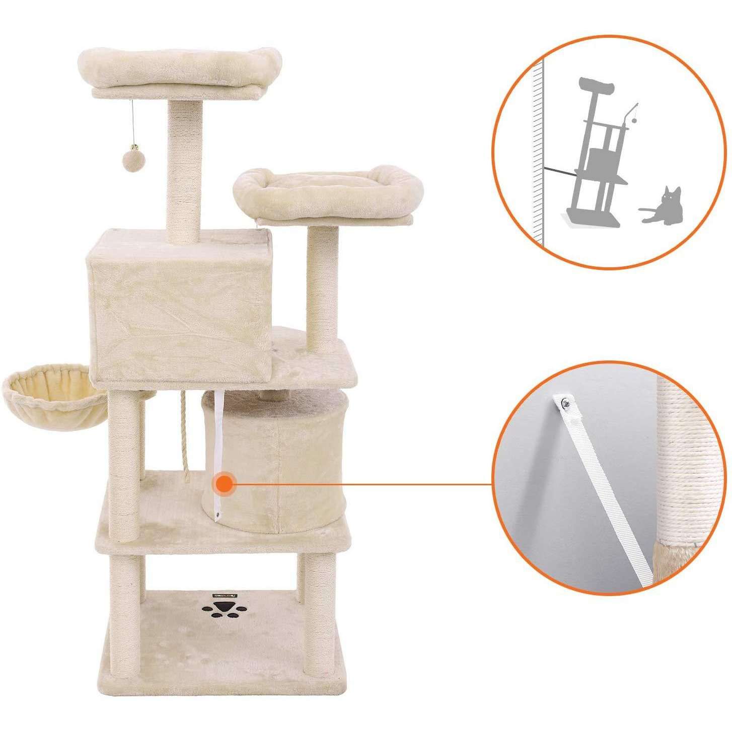 Nancy's Klimboom Voor Katten - Krabpaal - Kattenhuis Met Hangmat - Kattenboom XL - Kattenhuis - Krabpaal - Krabpalen voor Katten