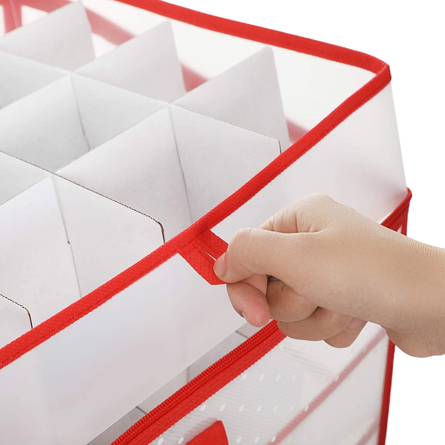 Nancy's Kerstballen Organizer - Opbergdoos - Sokken Organizer - Kerstballen Opberger - Opbergtas - Vakkentas - 67 x 34 x 34 cm - Semi-Transpirant