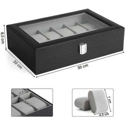 Nancy's Watch Box - Boîtier de montre - Rangement de montres - Boîte de rangement pour 12 montres