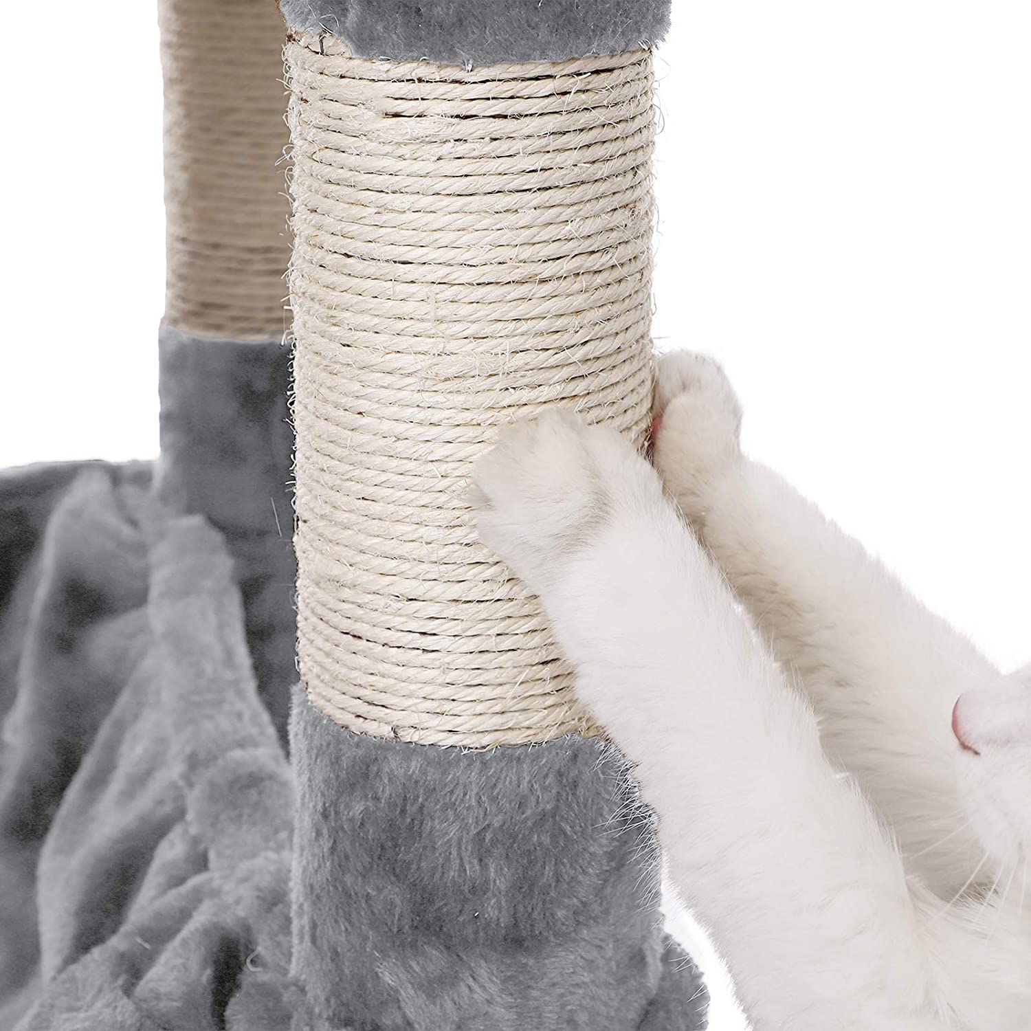 Nancy's XL Krabpaal voor katten - Kattenboom - 3 platforms - Grijs - 55 x 55 x 172 cm