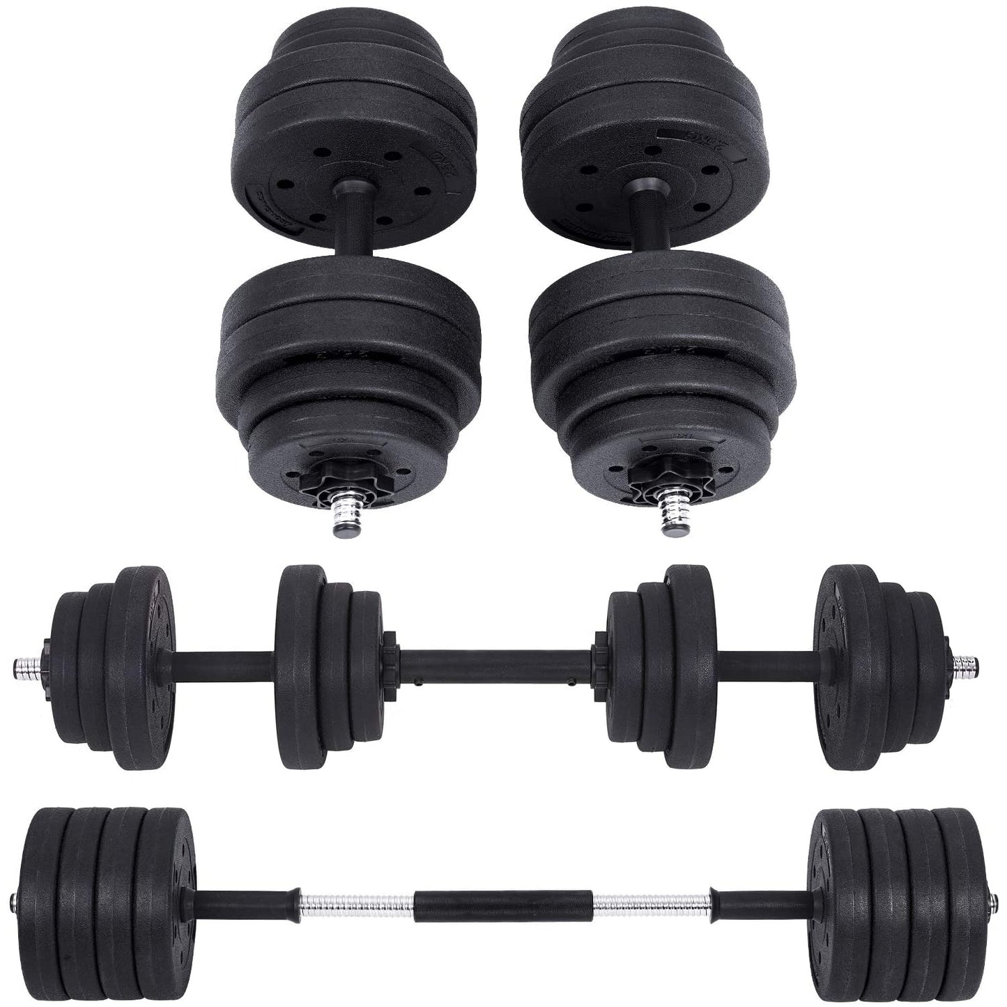 Nancy's Fuller Halterset - Dumbells Set - Halterstang - 16 Schrijven - Zwart