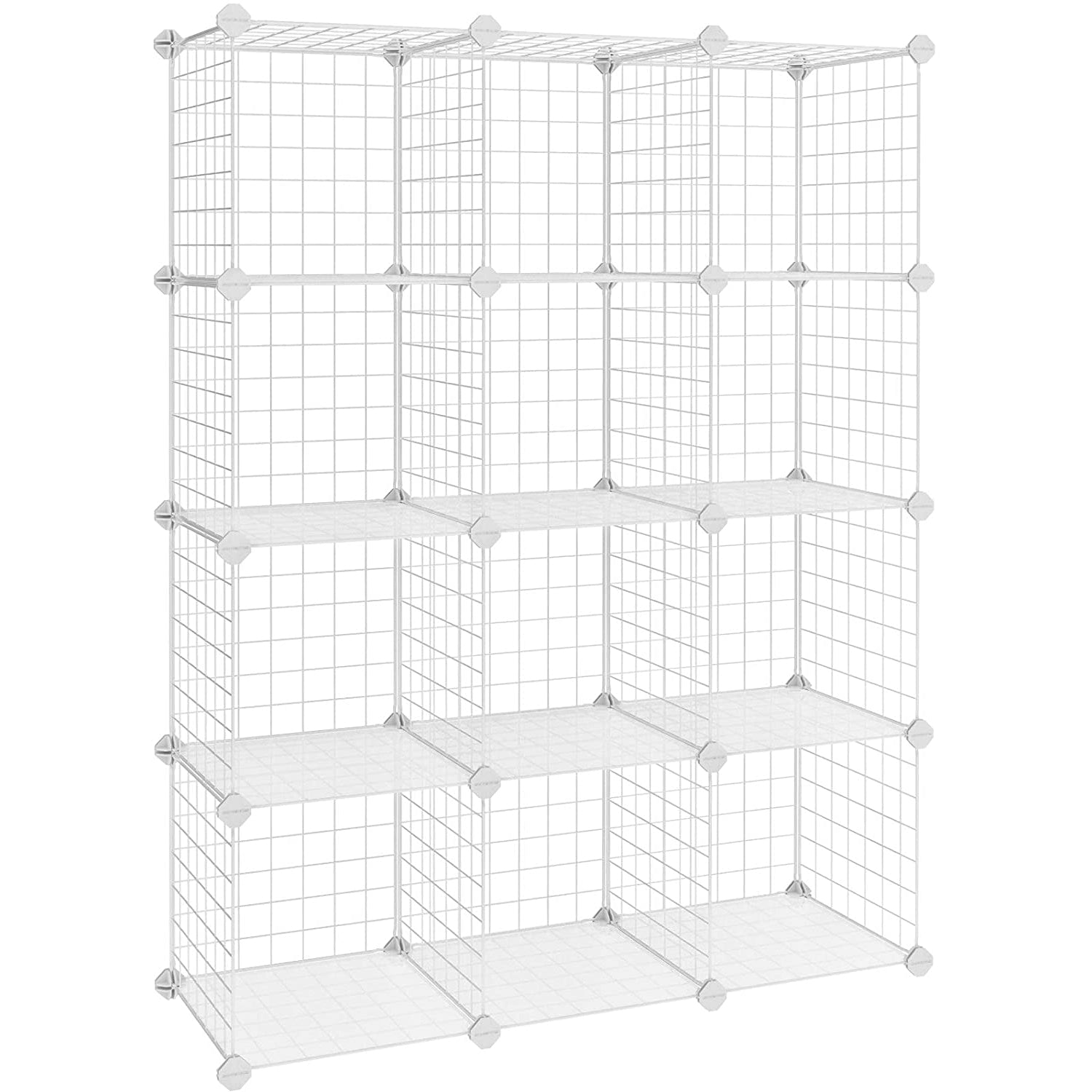 Nancy's Chelan Storage Rack - Shoe Rack - Shelving System - 12 Compartments - Storage Cabinet - Boltless Racks - 93 x 31 x 123 cm - White