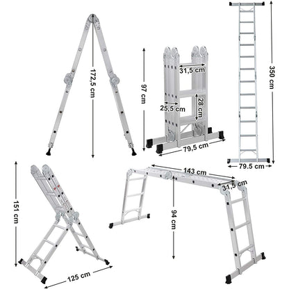 Nancy's Multifunctionele Ladder - Tot 150 Kg Ladder - Telescopische Ladder