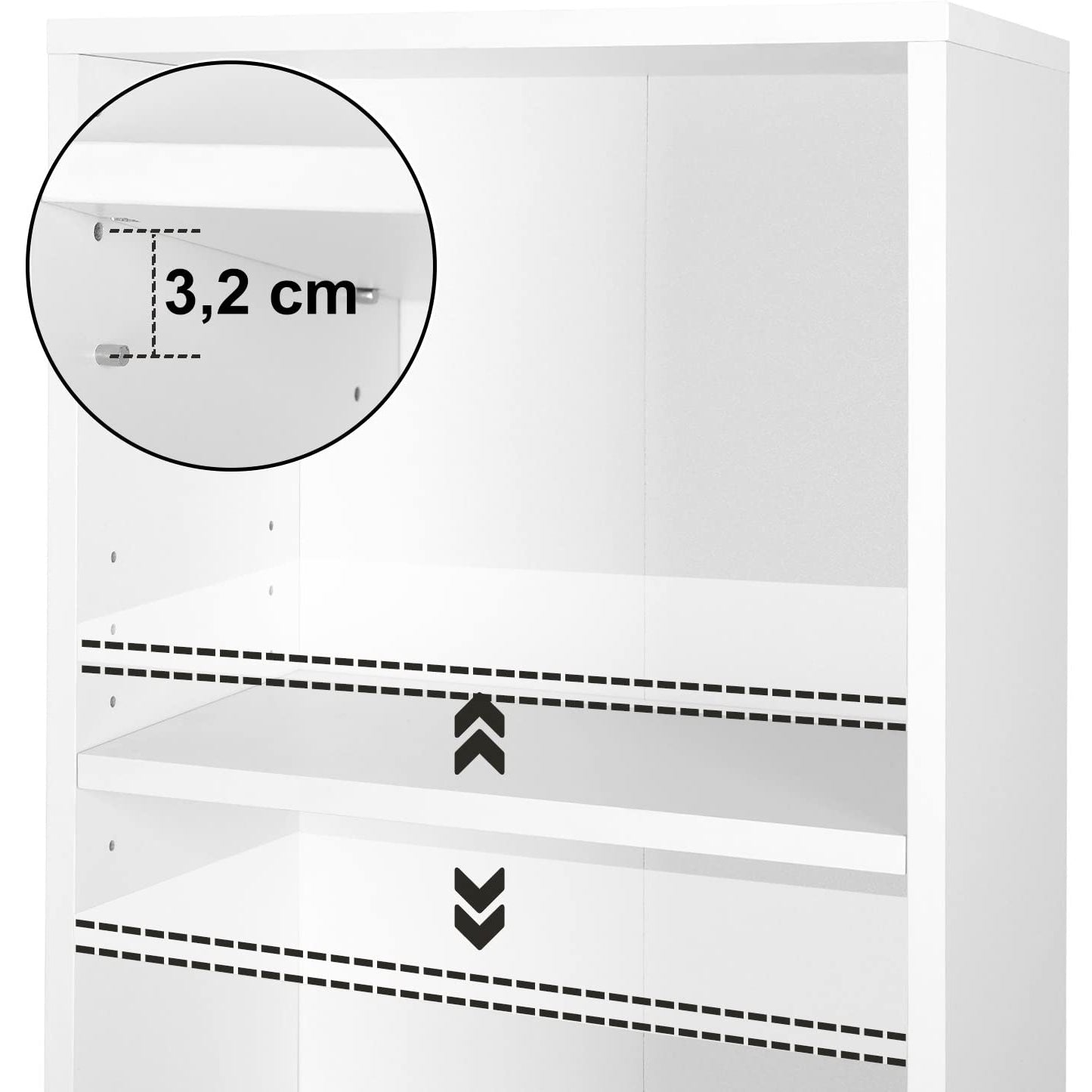 Nancy's Boekenkast met 3 planken - Kast met verstelbare planken - 40 x 24 x 93 cm