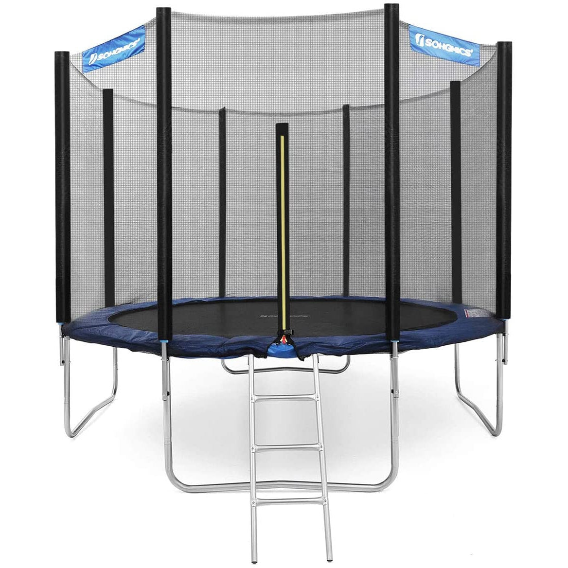 Nancy's Kyle Trampoline - Garden trampoline - Round - Ladder - Padded Bars - Safety Net - Black - Blue - 427 cm
