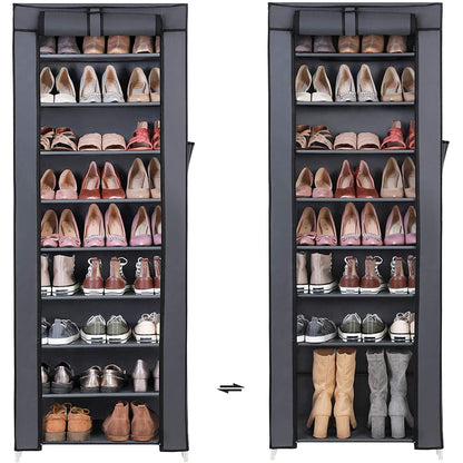 Étagère à chaussures Nancy à 10 niveaux - Armoire à chaussures 27 paires de chaussures