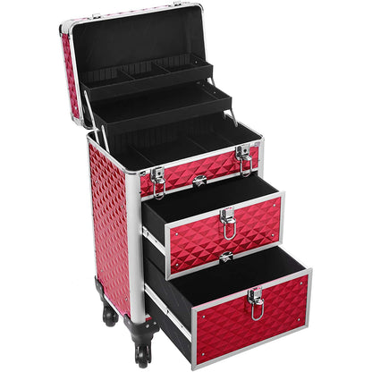 Nancy's Madalena Make-Up Koffer - Cosmetica Koffer - Make-up Trolley - Rood