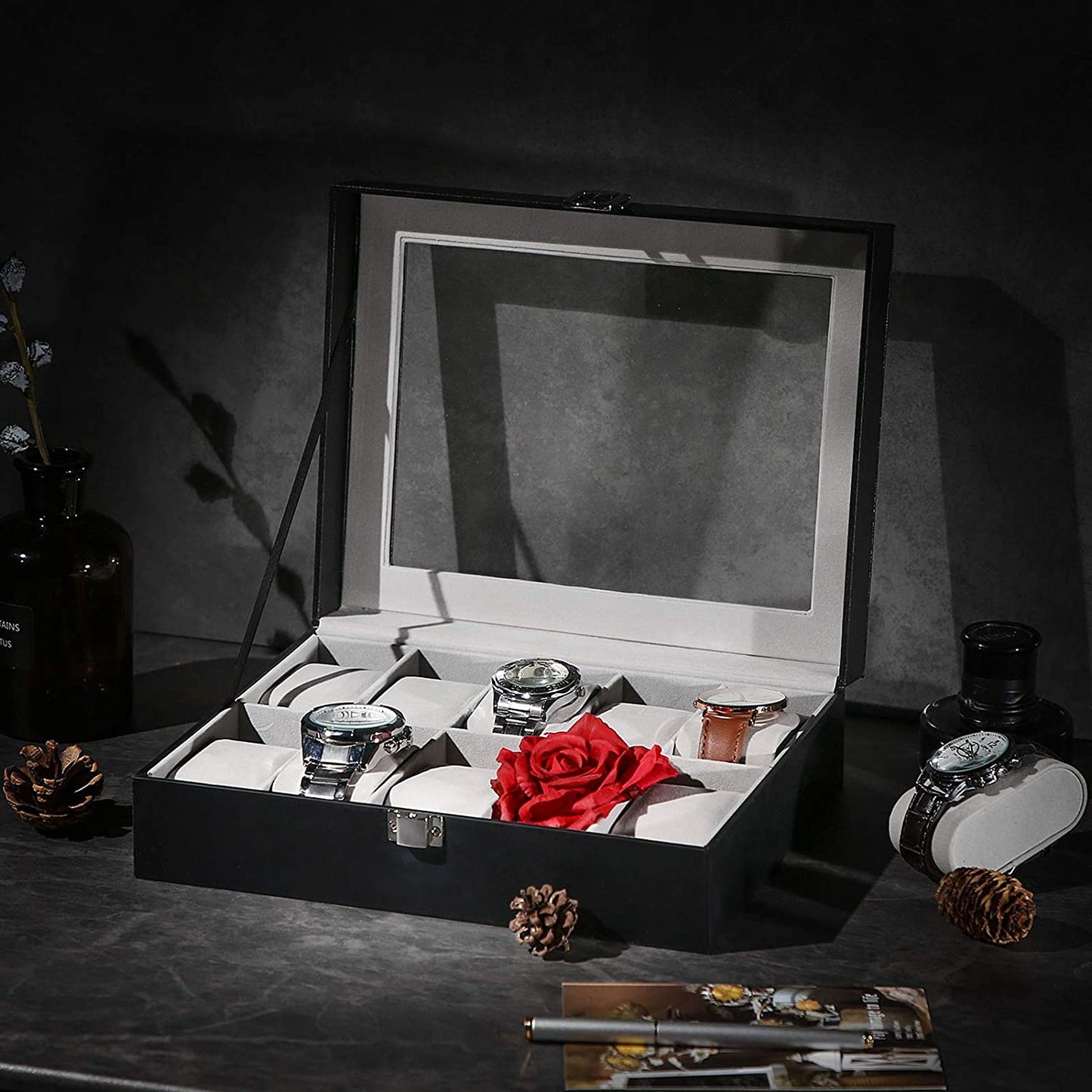 Nancy's Watch Box - Boîtier de montre - Rangement de montres - Boîte de rangement pour 10 montres