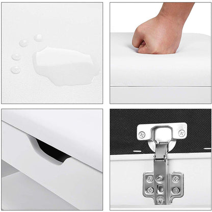 Nancy's Bobadela Schoenenbank - Schoenenkast - Opbergbank - Wit - ± 80 x 30 x 45 cm