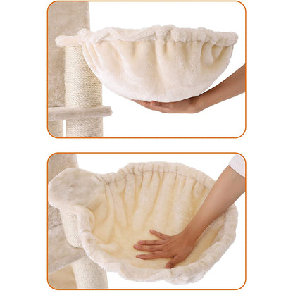 Arbre à chat de Nancy XL - Maison pour chat de luxe - Arbre à chat - Chats - Arbre à chat pour chat - 153 cm - Beige
