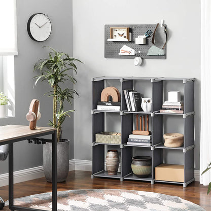 Nancy's Junction Opbergkast - Vakkenkast - 9 Vakken - Boekenkast - Open Kast - Organizer - Grijs -