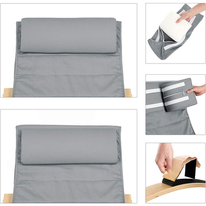 Nancy's Cantley Schommelstoel - Relaxfauteuil - Loungestoel - Lichtgrijs - Katoen / Berkenhout
