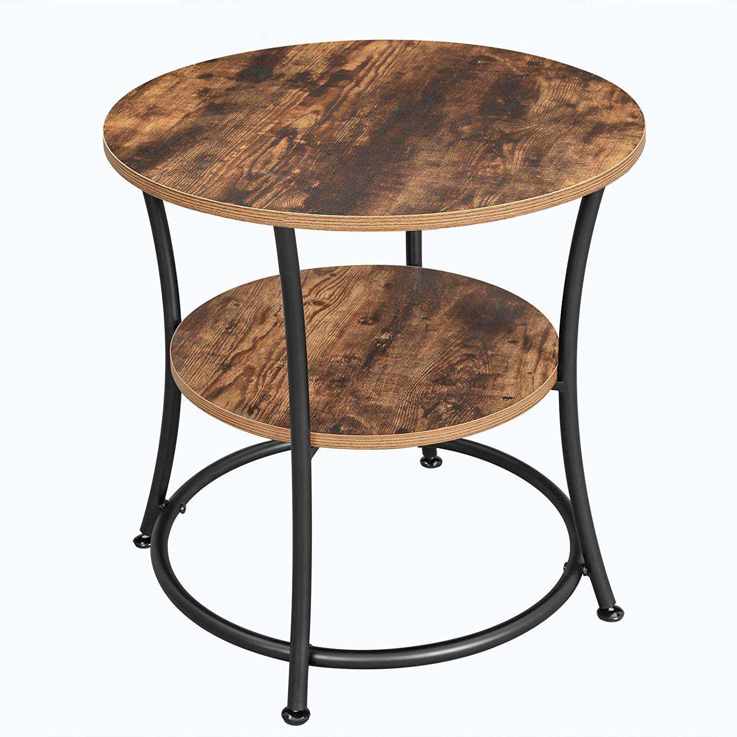 Nancy's Summerton Ronde Bijzettafel - Vintage Koffietafel - Houten Salontafel - Ø 55 x 55 cm
