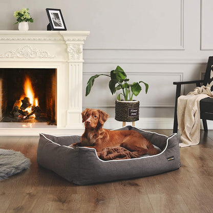 Nancy's Superior Hondenbed - Hondenmand - Afneembare Hoes - 120 x 85 cm - Anti-Slip - PP Vulling - Donkergrijs