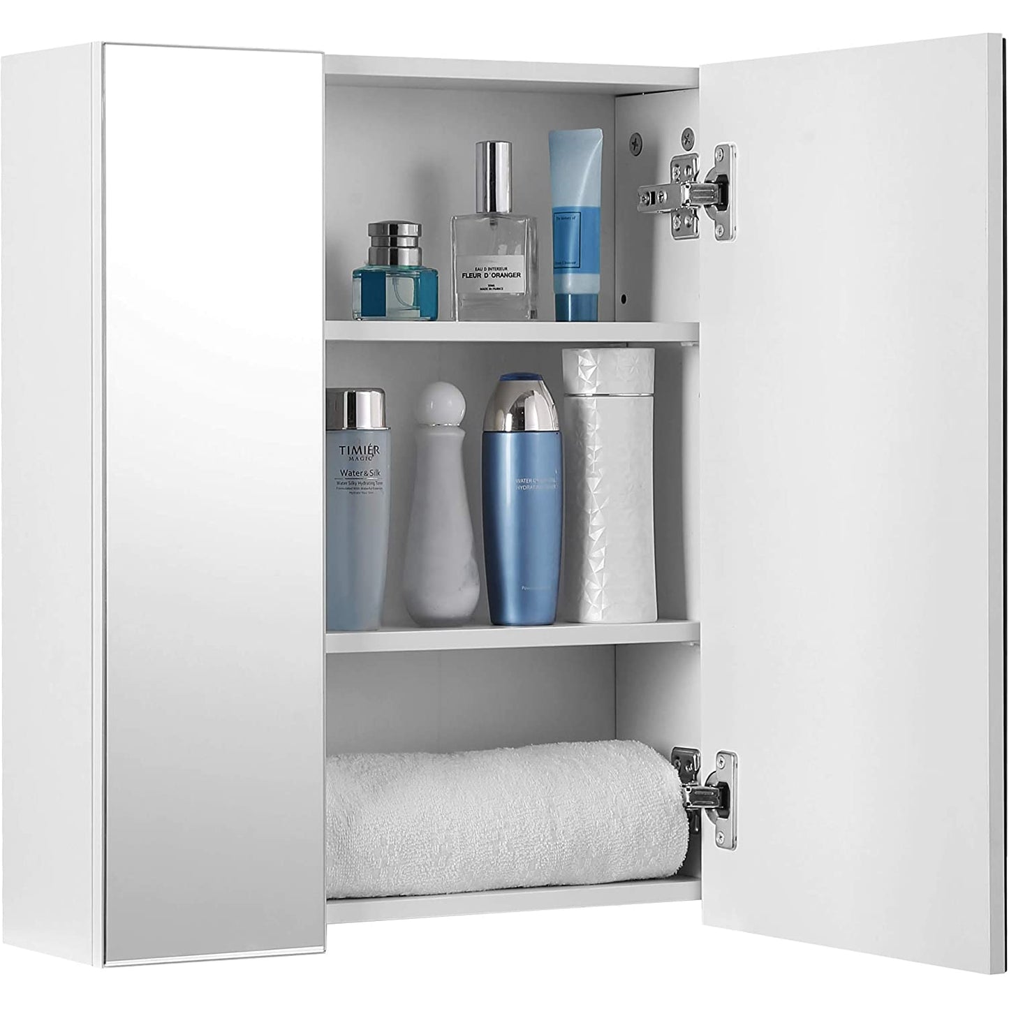 Nancy's Gadsby Mirror Cabinet - Bathroom Cabinet - Storage Cabinet - Wall Mounted - 3 Doors - Adjustable Shelves - Modern - 60 x 15 x 55 cm 