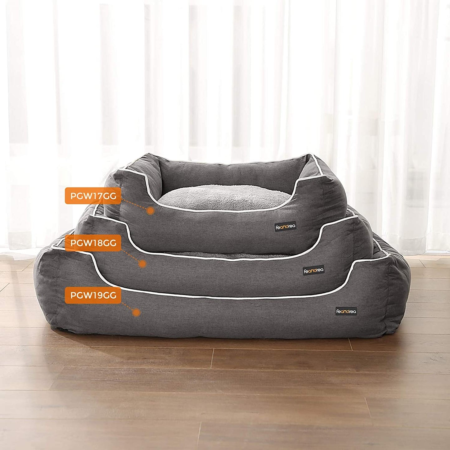 Nancy's Superior Hondenbed - Hondenmand - Afneembare Hoes - 120 x 85 cm - Anti-Slip - PP Vulling - Donkergrijs