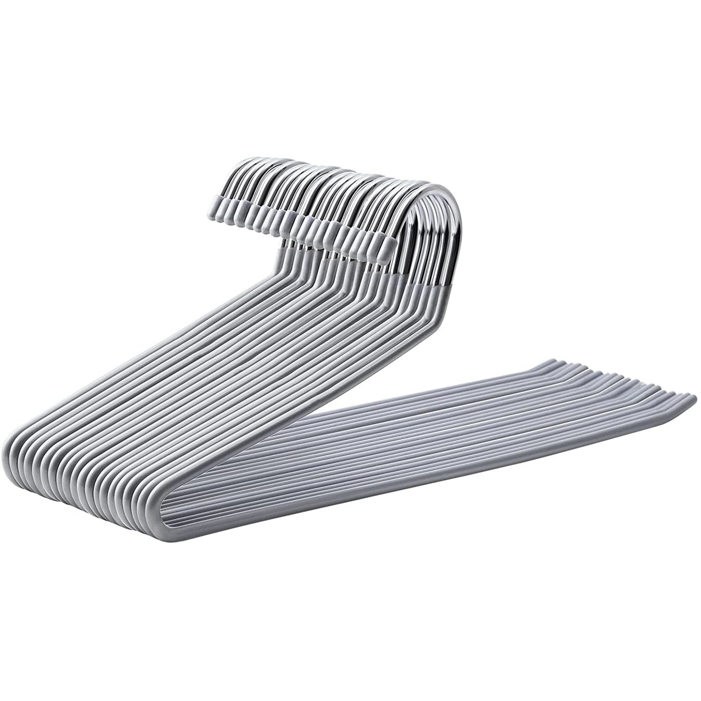 Nancy's Broekhangers - Kledinghangers - Set Van 20 - Open Einde - Anti-Slip - Ruimtebesparend - Grijs - Metaal