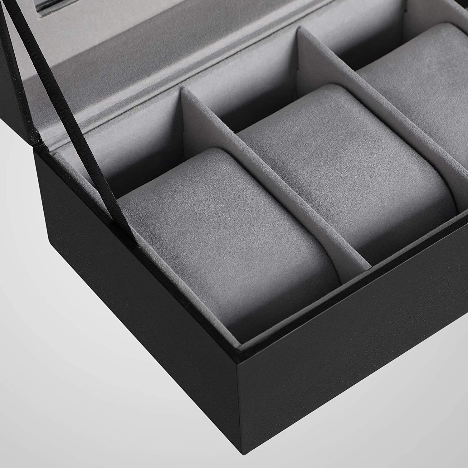 Nancy's Cateano Horlogedoos - Horlogebox - Opbergdoos voor 6 Horloges - Zwart / Grijs