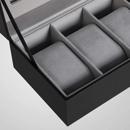 Nancy's Cateano Horlogedoos - Horlogebox - Opbergdoos voor 6 Horloges - Zwart / Grijs