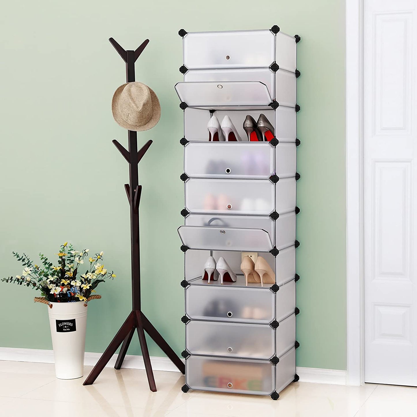 Nancy's  Schoenenkast voor 20 paar schoenen – 10 Verdiepingen - Schoenenrek – 43 x 31 x 173 cm