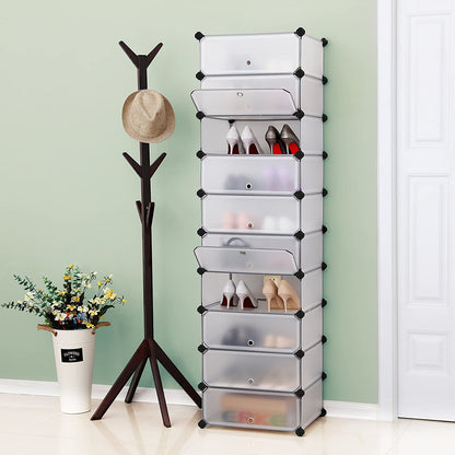 Nancy's  Schoenenkast voor 20 paar schoenen – 10 Verdiepingen - Schoenenrek – 43 x 31 x 173 cm