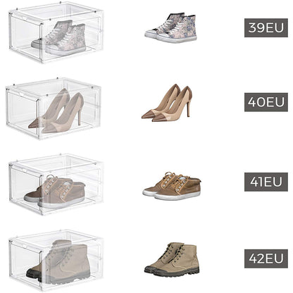 Ensemble de 12 boîtes à chaussures Nancy's - Rangement pour chaussures - Organisateur de chaussures - Plastique - Transparent - Empilable - 27 x 34,5 x 19 cm - Chaussures jusqu'à la taille 45