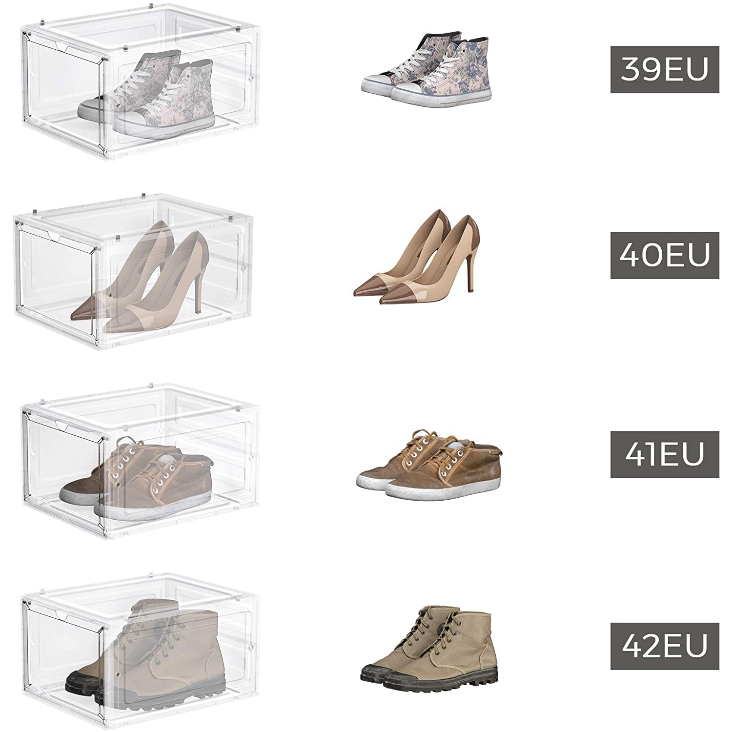 Nancy's Ribamar Schoenenboxen - Opbergboxen - Schoenen Organizers - Stapelbaar - Transparant