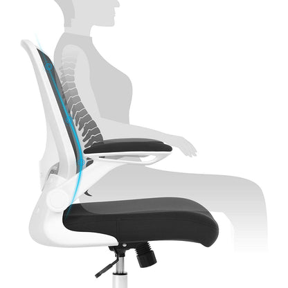 Nancy's Walker Bureaustoel - Kantoorstoel - Ergonomisch - Verstelbare Lendensteun - Wit / Zwart