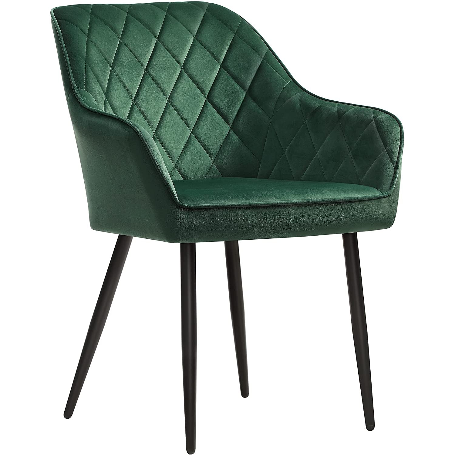 Nancy's Canning Dining room chair - Kitchen chair - Armchair - Armrests - Velvet - Velvet - Green - Black - Metal - 62.5 x 60 x 85 cm