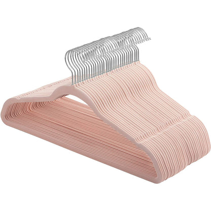 Nancy's Fluwelen Kledinghangers - Set Van 30 - Kleerhangers - Pakken - Hemden - Jassen - 360 Draaibaar - Roze