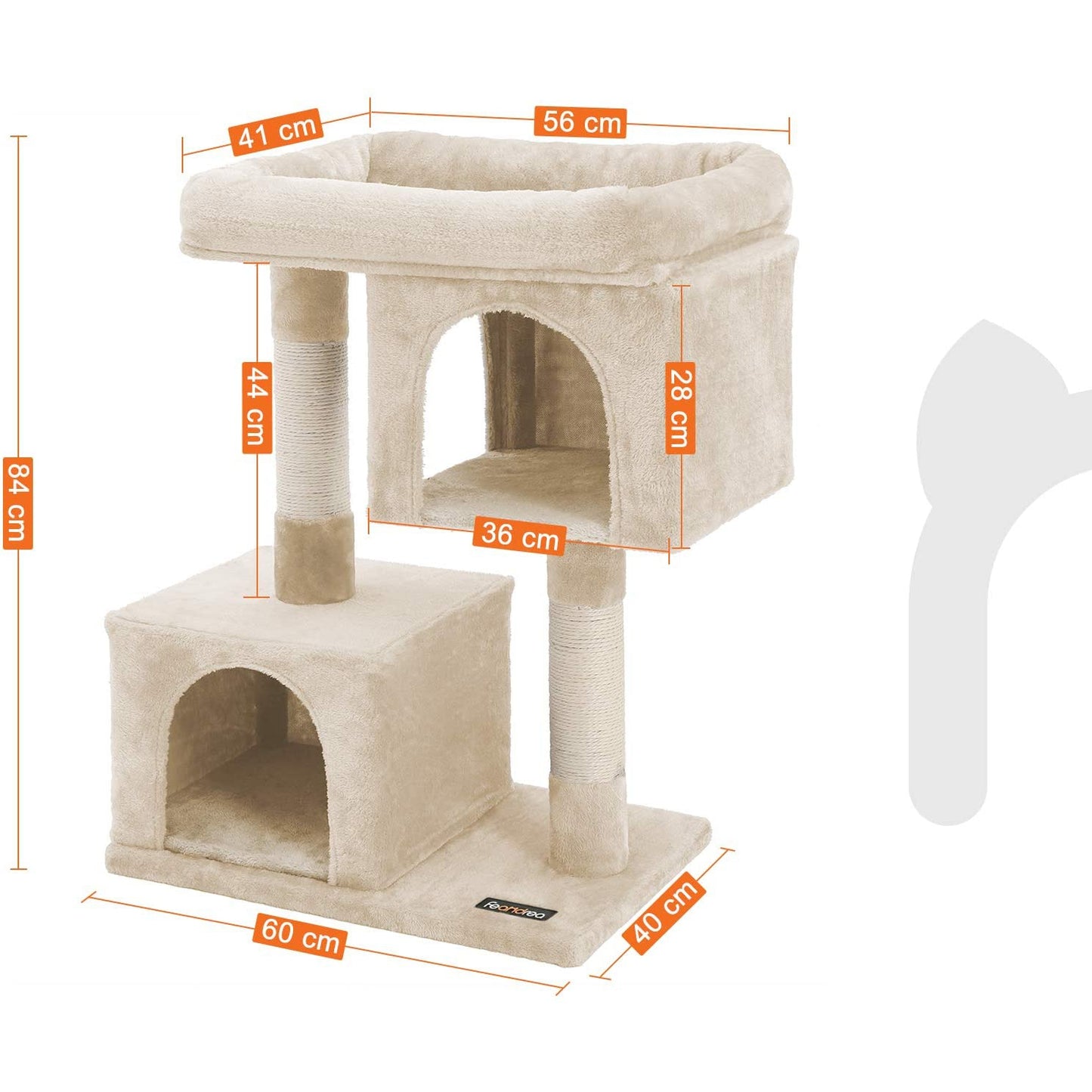 Nancy's S Krabpaal voor katten - Kattenboom - Beige - 60 x 40 x 84 cm