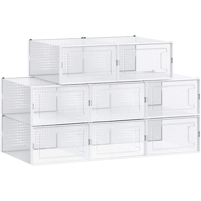 Nancy's Gasters Schoenendozen - Set van 8 - Opbergboxen - Schoenenboxen - Stapelbaar - Transparant