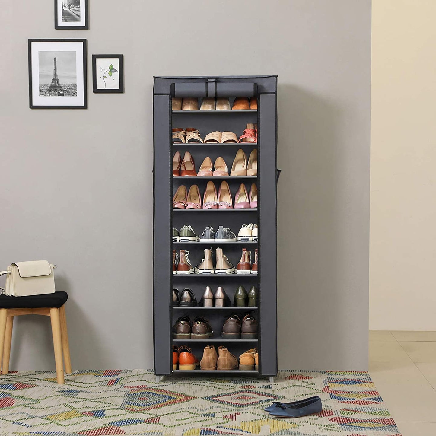 Étagère à chaussures Nancy à 10 niveaux - Armoire à chaussures 27 paires de chaussures