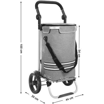 Chariot de courses Nancy's - Caddie robuste - Pliable avec compartiment réfrigérant