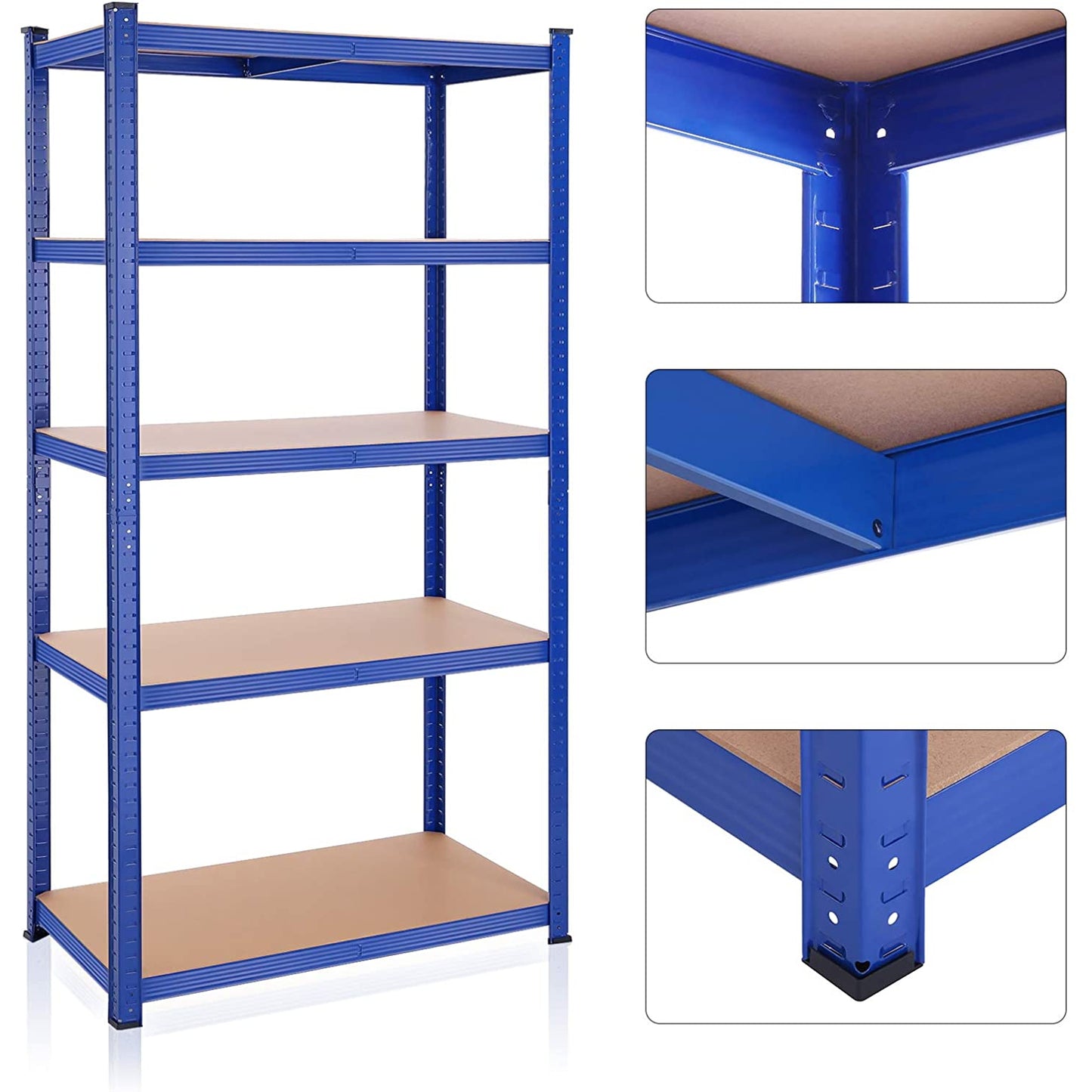 Nancy's Buckland Shelving unit - Workshop - Adjustable - Blue - Metal - MDF - 200 x 100 x 50 cm