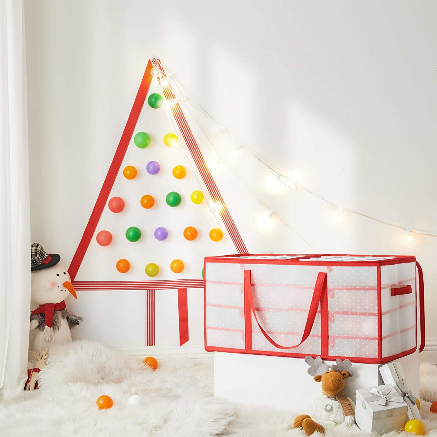 Nancy's Kerstballen Organizer - Opbergdoos - Sokken Organizer - Kerstballen Opberger - Opbergtas - Vakkentas - 67 x 34 x 34 cm - Semi-Transpirant