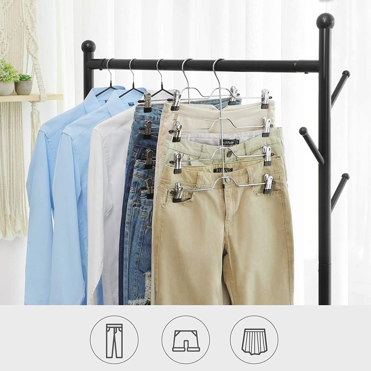 Nancy's trouser hanger 4 layers - Clothes hangers 3 pieces - Trouser bar