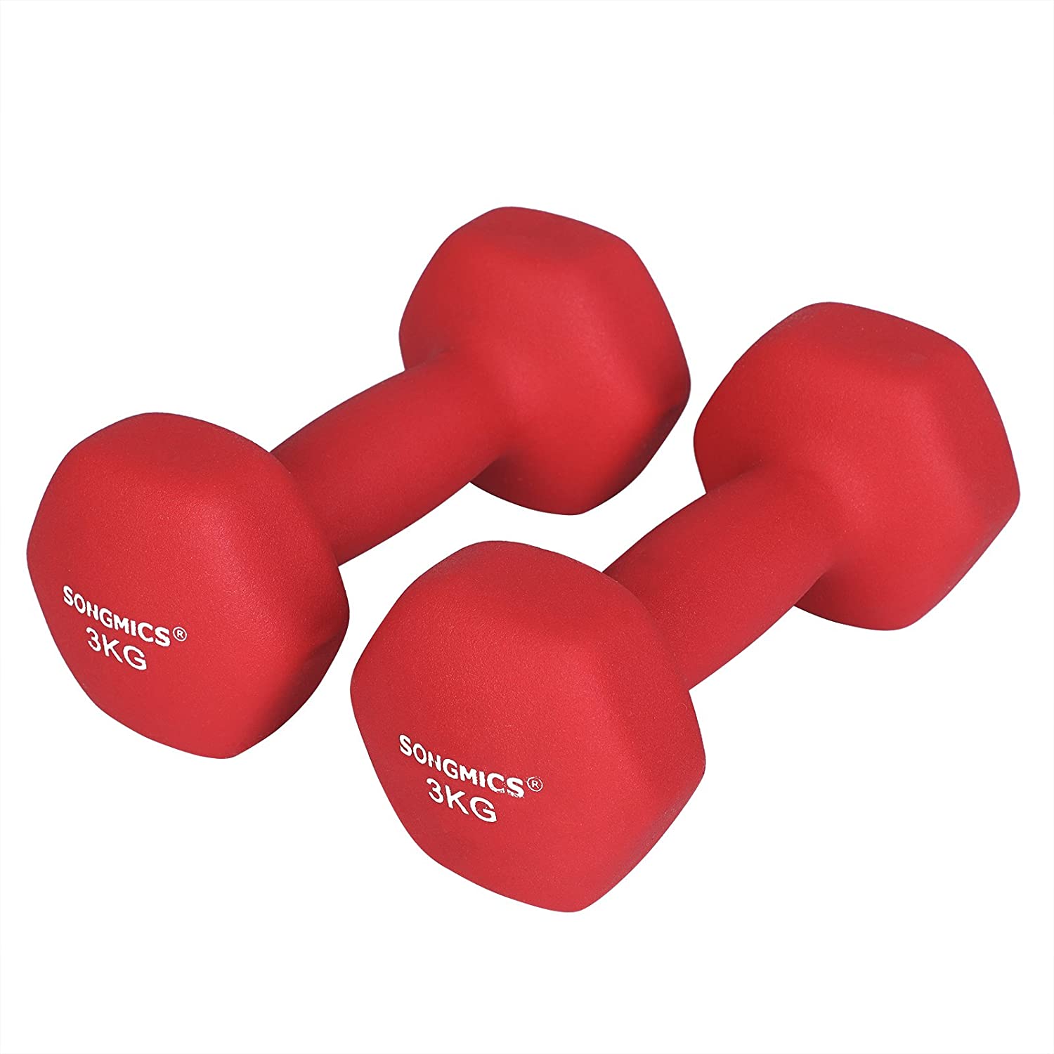 Nancy's Curries Dumbbells - Halterset - Gewichten - Set van 2 - Rood - 3 KG per stuk
